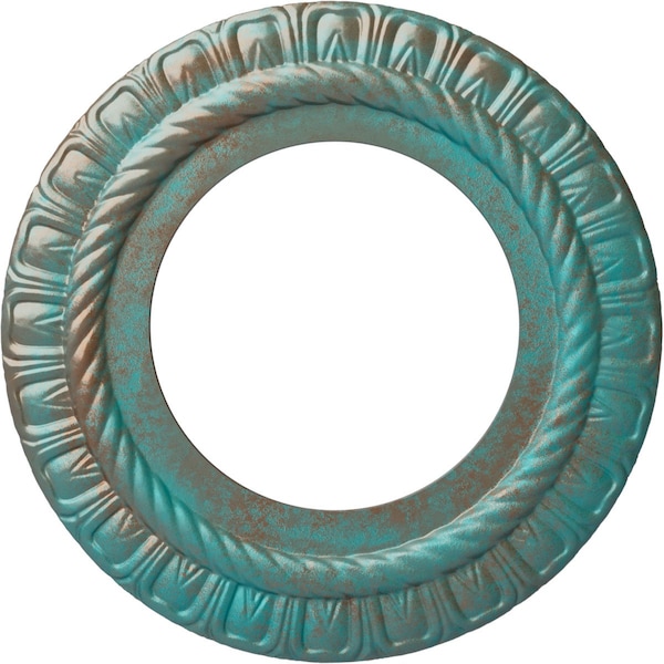 Ekena Millwork Claremont Ceiling Medallion (Canopies up to 7"), 10 5/8"OD x 5 3/4"ID x 1/2"P, Copper Green Patina CM10CLCGS - main